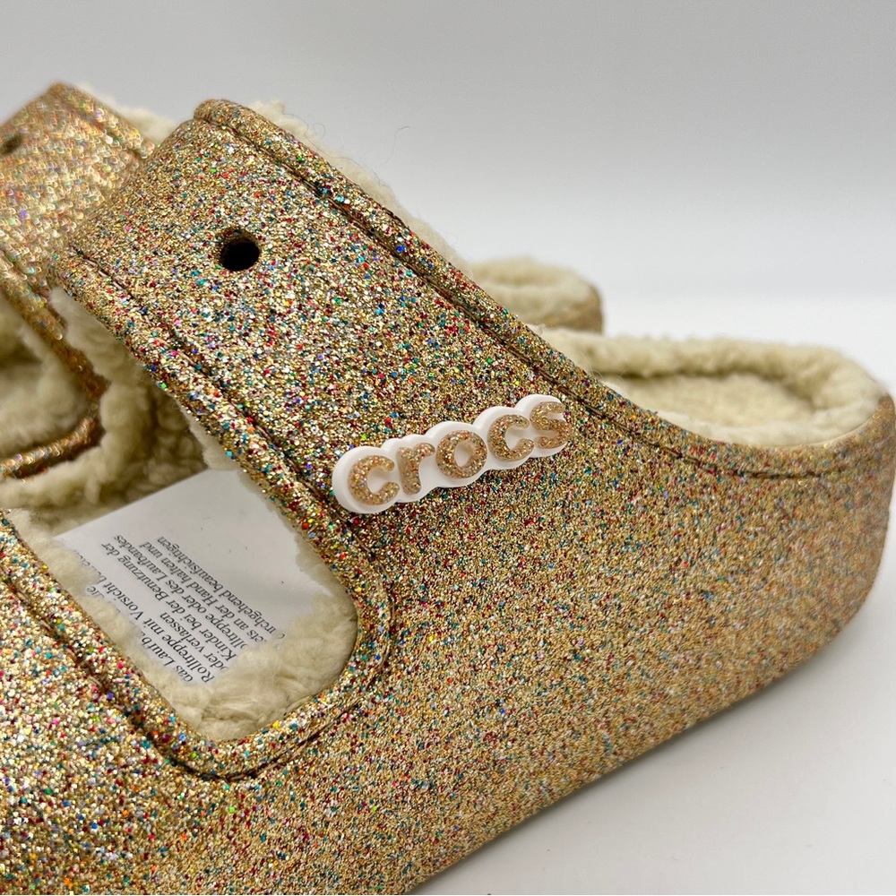 Crocs Classic Cozzzy Glitter Sandals - Picture 11 of 15